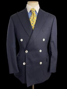 New & Lingwood Savile Row Double Breasted Blazer 42R/L Herringbone Tailored