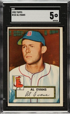 1952 Topps #152 Al Evans Boston Red Sox SGC  5 EX - Image 1 of 2