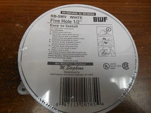 White Teddico/BWF Round Outlet Box  RB-5WV 5 HOLE 1/2" ALL WEATHER  BID IS FOR 4 - Picture 1 of 2