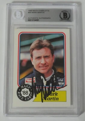 Mark Martin NASCAR HOF Signed Autograph Auto 1988 Maxx Rookie Card 48 BAS BGS - Image 1 of 4
