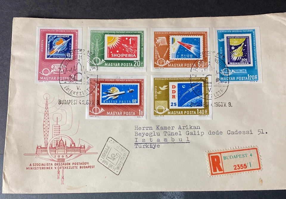 HUNGARY 1963 IMPERF FDC SPACE STAMP ON STAMP ROCKETS STAMPS ON STAMPS -S15072-1 - Image 1 of 1