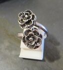 Ładny srebrny pierścionek 925 regulowany rozmiar róże kwiaty stroje świetny design top