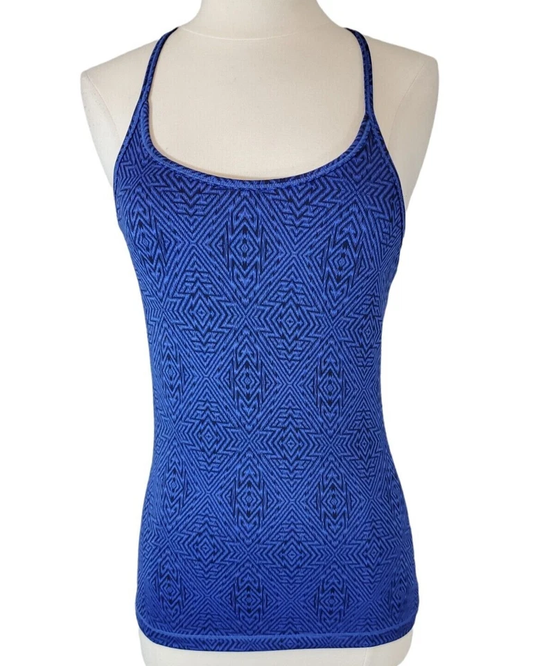 Camisa de treino esportiva feminina EMS Eastern Mountain Sports XS azul preta traseira de corrida  - Imagem 1 de 4