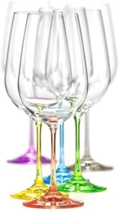 Victoria Bella Crystalex Bohemia White Wine  Crystal Glasses 12 Oz.  Set of 6 - Picture 1 of 3