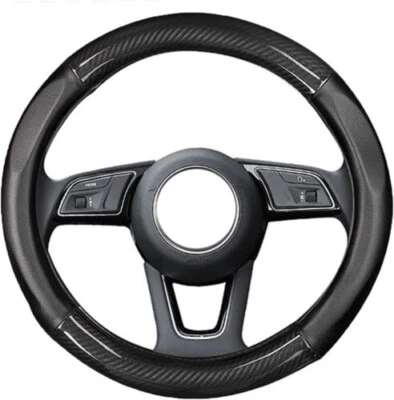 Lenkradbezug Schwarz Leder Optik Lenkradschutz 37-39 cm Lenkradhülle - Bild 1 von 4