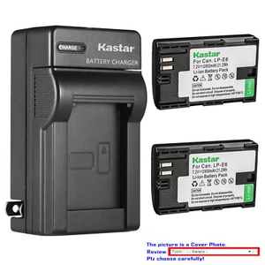 Kastar Battery AC Charger for Canon LP-E6 LP-E6N LC-E6 Canon EOS 7D Mark II - Picture 1 of 11