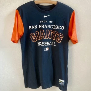 Nike Dri-Fit MLB San Francisco Giants Baseball Black/Orange Tee Shirt Size M - Picture 1 of 9