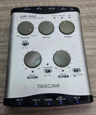 TASCAM US-144 USB 2.0 Audio Recording Midi Interface (NO CABLES) T35 - Image 1 of 4