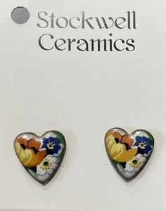 STOCKWELL CERAMICS -unique crafts person made ceramic pierced earrings - new ! - Picture 1 of 3