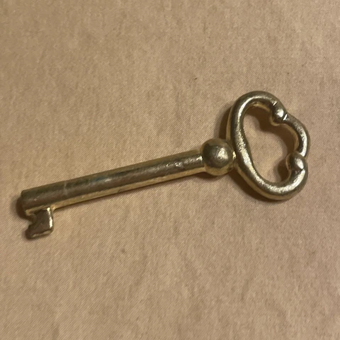 KY-2AB Antique Gold Hollow Barrel Skeleton Key for Drawer Dresser Cabinet Lock Cover