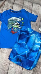 Under Armour Boys Size 4 Baseball Rash Guard Swim Set Outfit Blue NEW - Picture 1 of 1