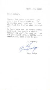 DON BUDGE - TYPED LETTER SIGNED 04/28/1989 - Picture 1 of 2