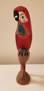 Neuer Papagei handgeschnitzt handbemalt Holz ein tolles Geschenk für den Vogelliebhaber - Bild 1 von 7