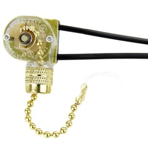 25Pack Ceiling Fan Switch, On-Off Pull Chain Switch Replacement, Brass, 2-Wire - Picture 1 of 1