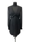 Ted Baker Women’s Black Frill Front Georgette Silk Mini Dress, UK 12, NEW