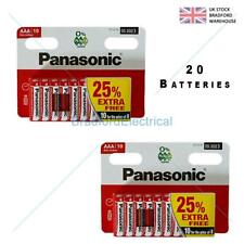 20 x AAA Genuine PANASONIC Zinc Carbon Batteries - New LR03 1.5V MN2400 2022