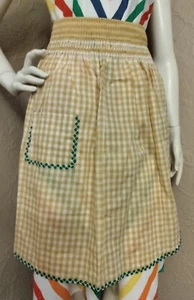 (4) Vintage 1950's Aprons - Mustard/Aqua Blue/Red/Multi Blue - Picture 1 of 12