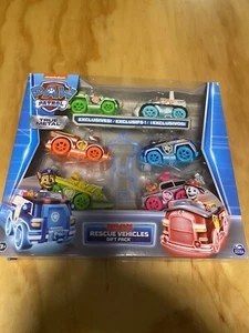*NEW* Paw Patrol Neon Rescue 6 Vehicles Gift Pack - Picture 1 of 7