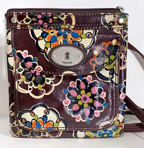 FOSSIL Key-Per Coated Canvas Multicolor Floral Crossbody Shoulder Bag Handbag  - Picture 1 of 18