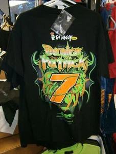 VINTAGE CFS #7 GODADDY.COM DANICA PATRICK JRM BLACK TRIBAL TEE SHIRT LARGE NWT - Picture 1 of 3