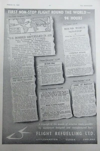 3/1949 PUB FLIGHT REFUELLING BOEING B-50 BOMBER FIRST FLIGHT ROUND THE WORLD AD - Imagen 1 de 1
