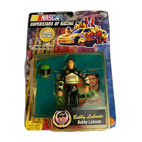 Bobby Labonte-Nascar 5`` Inch Racing Figure`With Helmet & Collectors Card`New Cover