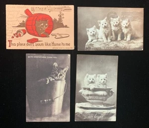 Postales vintage - (4) gatos - espaldas indivisas y divididas - Imagen 1 de 6