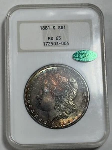 1881 S Toned Morgan $💎💎NGC portagrassi MS 65 CAC💎💎Toner PQ fantastico💎💎VIDEO - Foto 1 di 10