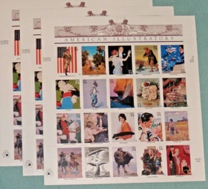 Two x 20 = 40 of AMERICAN ILLUSTRATORS 34¢ US Postage Stamps, USA # 3502 A to J - Picture 1 of 5