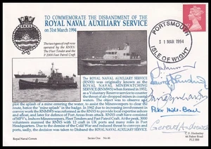Disolución del Servicio Auxiliar Naval Real Marina Cubierta Firmado Capitanes - Imagen 1 de 2