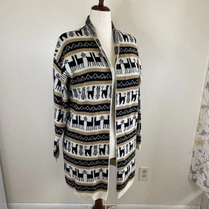 Stitch Count Soft Acrylic Blend Alpaca jacquard Print Open Cardigan Sweater. XL - Picture 1 of 7