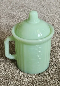 Mosser Jadeite Pressed Glass Measuring Jar With Lid - Picture 1 of 10