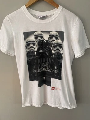 Star Wars Lego Darth Vader Stormtroopers Camiseta Blanca Juvenil Talla Pequeña Foto 1 de 4