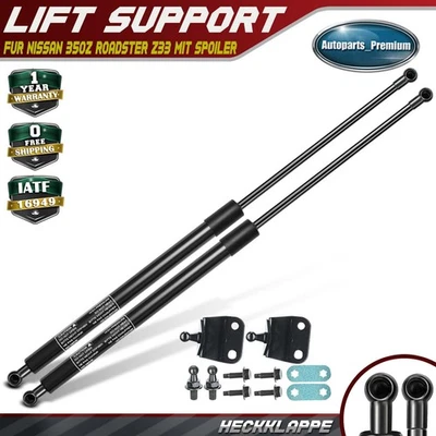 2x Amortiguadores de soporte de elevación de maletero trasero para Nissan 350Z 2003-2008 con alerón Foto 1 de 4
