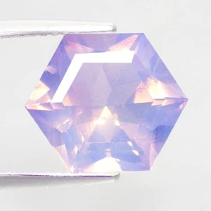 Valioso hexágono de 4,55 quilates (11 x 11 mm) 100 % natural lavanda amatista de Bolivia - Imagen 1 de 7