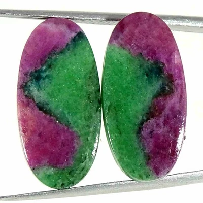 29,20 quilates rubí natural en zoisita par ovalado cabujón piedras preciosas sueltas 11x23x4 mm Foto 1 de 4
