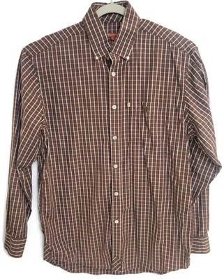 Acorn by Bob Goldfeder Shirt Mens Large Brown Plaid Long Sleeve Button Down - Image 1 of 4