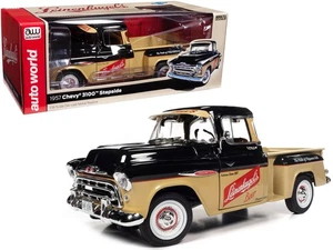 Chevrolet 3100 1957 camioneta pickup Stepside modelo diecast negro bronceado Leinenkugel... - Imagen 1 de 5