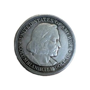 1893 50c Columbian Exposition Silver Half Dollar 1st US Commemorative Coin AU - Picture 1 of 4