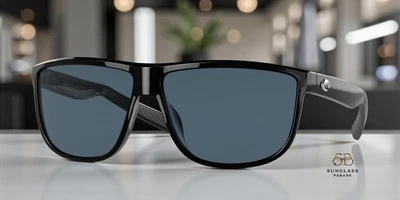 COSTA 6S9010 03 Rincondo Square Black Gray 61mm Men's Polarized Sunglasses 580P - Image 1 of 3