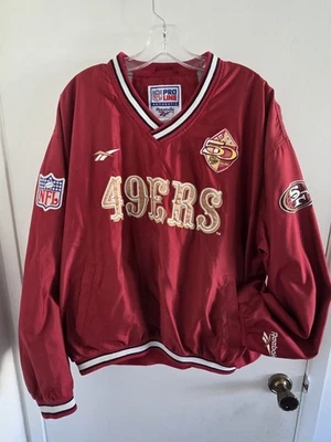 Auténtico Pullover Vintage 1996 Reebok Pro Line 49ers NFL 50 Aniversario Talla L Foto 1 de 4