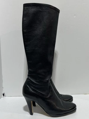 Cole Haan NikeAir Jolie Boot Tall Black Leather High Heel Stretch Womens 8.5 B - Image 1 of 4