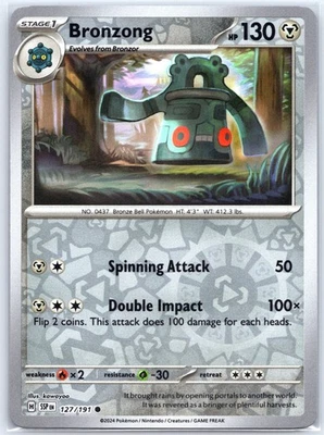 Bronzong 127/191 Near Mint SV08: Surging Sparks Pokemon Shipnow RevHolo - Image 1 of 2