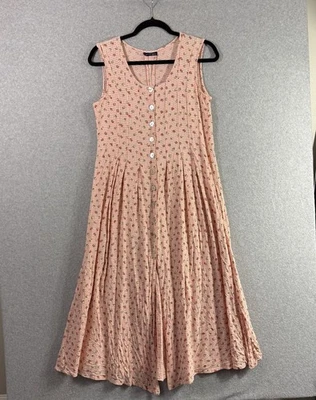 Vintage Carrina belle dress womens Small floral midi gingham 90s tank - Image 1 of 4