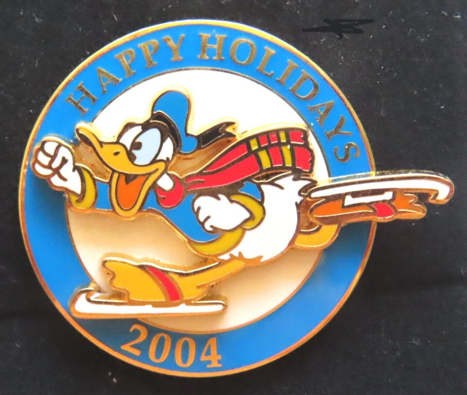 Pin Disneyland CAST 2004: Felices Fiestas Donald Patinaje, LE 2000 Foto 1 de 1
