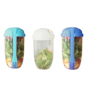 3Pcs Fresh Salad to Go Container with Fork and Salad Dressing Holder C1F85252 - Picture 1 of 6
