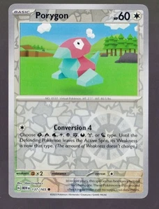 Porygon 137/165 Reverse Holo Scarlet & Violet 151 Carta Pokemon TCG NM - Foto 1 di 1