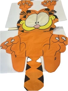 Garfield Gartenfahne 1998 ausgeschnitten hängend Katze doppelseitig Windskulpturen Vintage - Bild 1 von 7