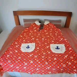 Vintage 70s Nautical Dress Child's 6/7 1960's . Handmade. See Description - Picture 1 of 24