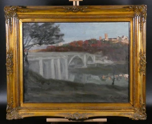 Ölgemälde Richard Pietzsch München Burg Grünwalder Brücke Münchner Secession - Bild 1 von 7